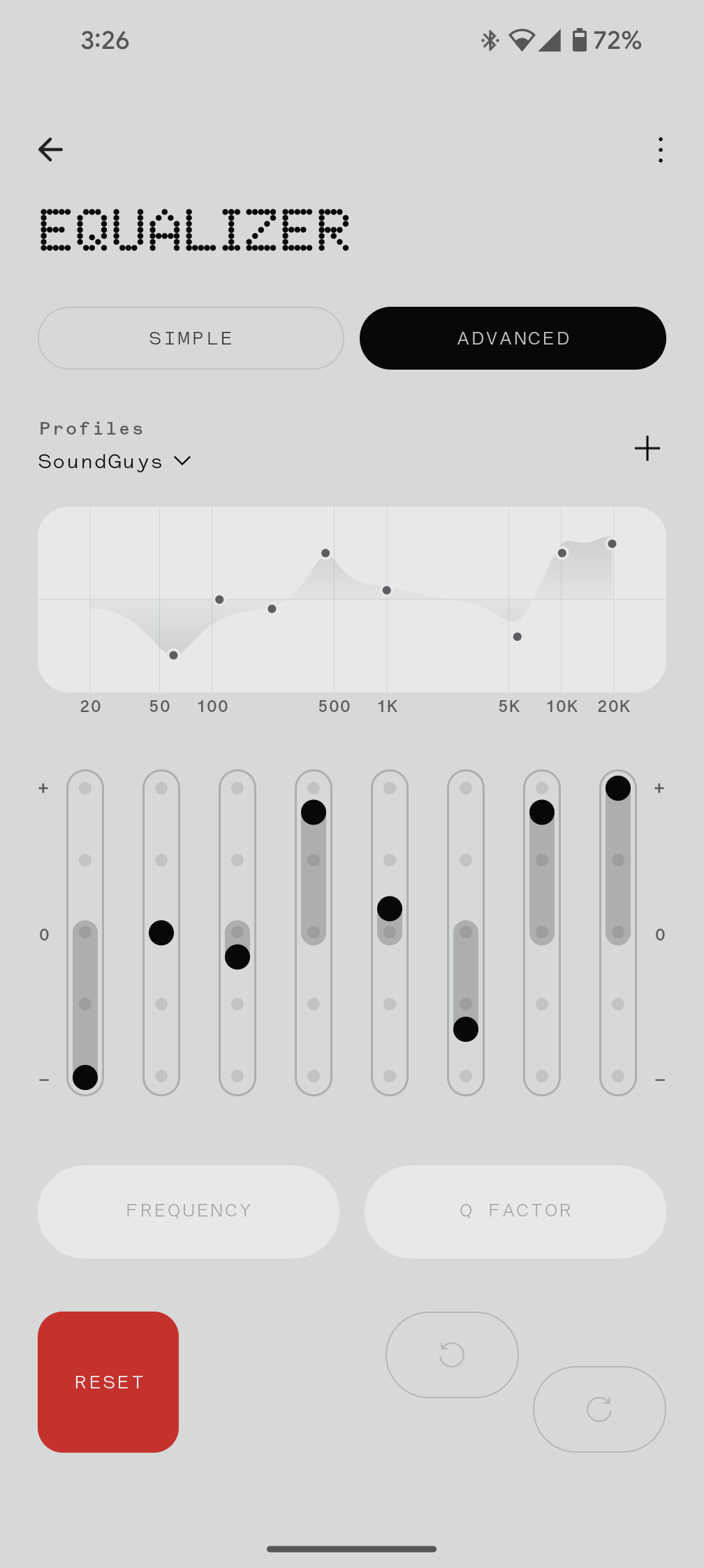 nothing x ear custom equalizer app screenshot