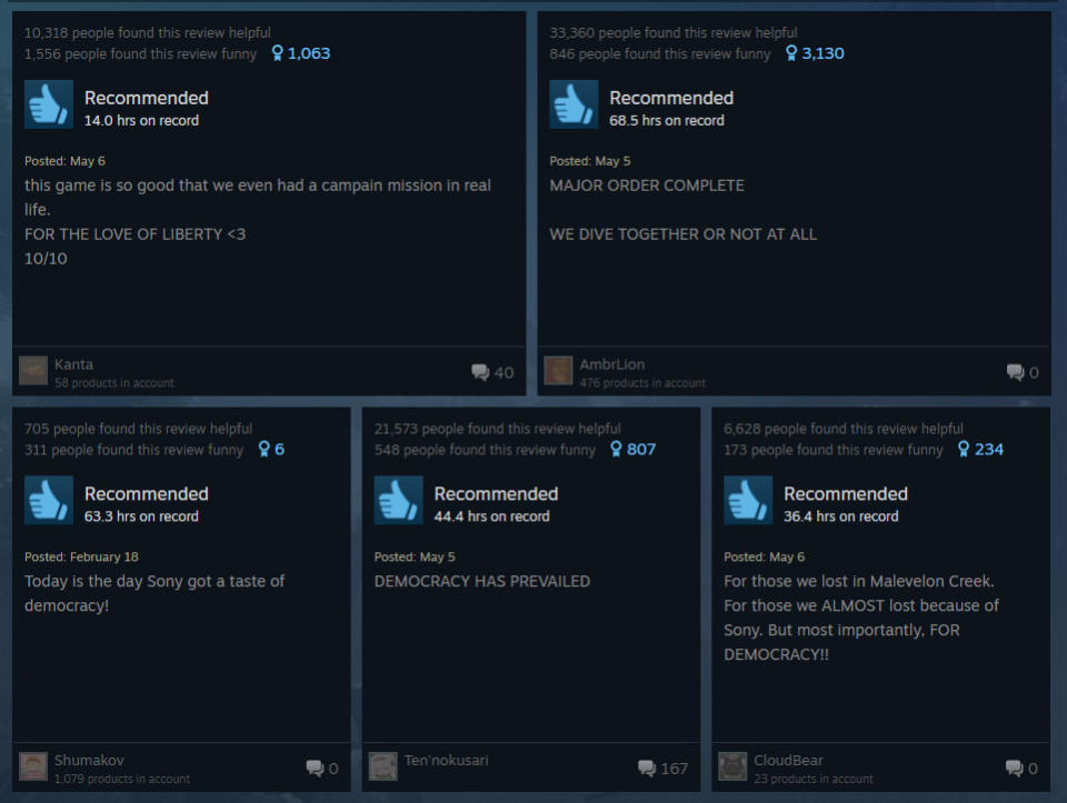 Helldivers 2 Steam Reviews