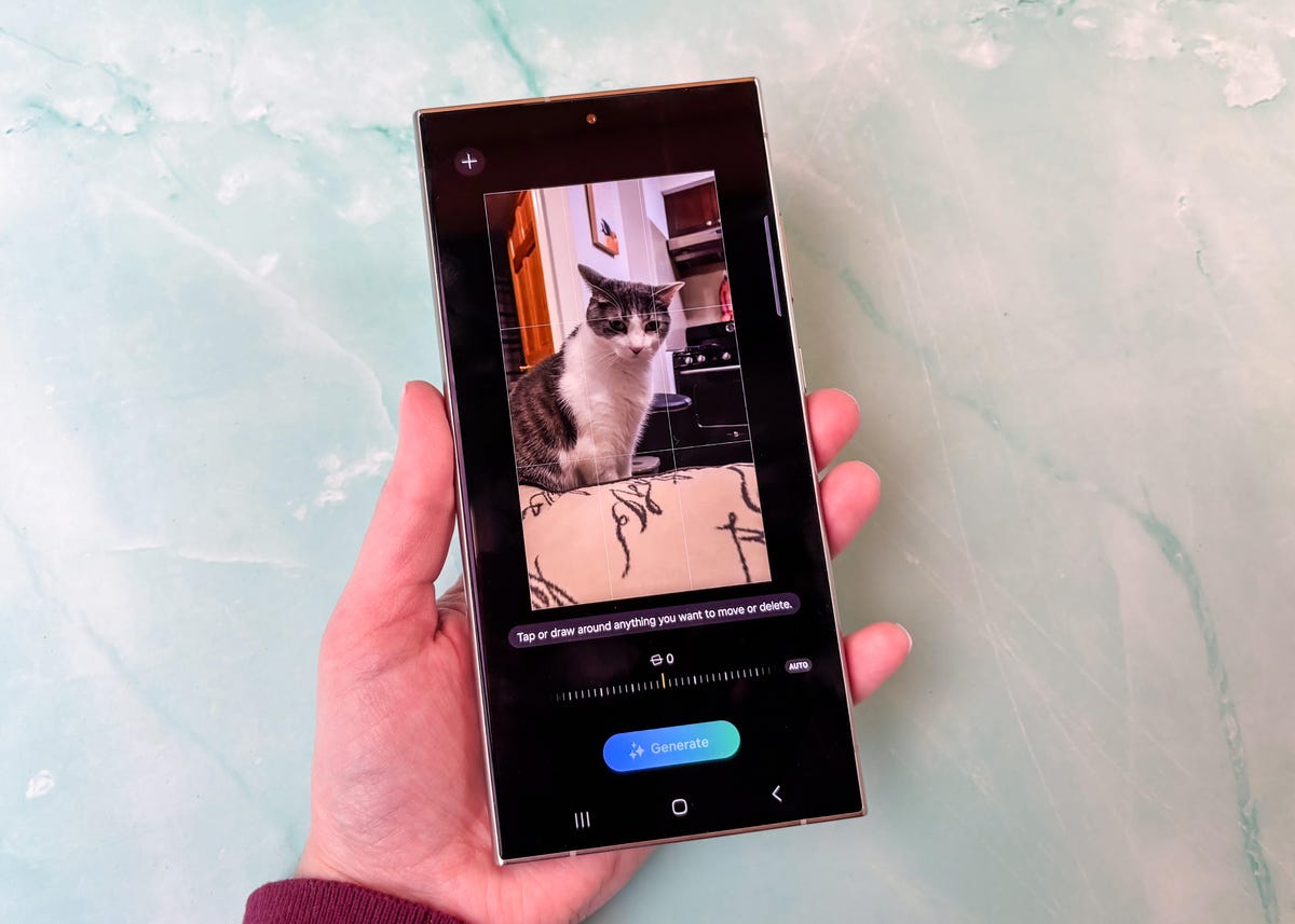 The Galaxy S24 Ultra shows off the new Generative Edit feature