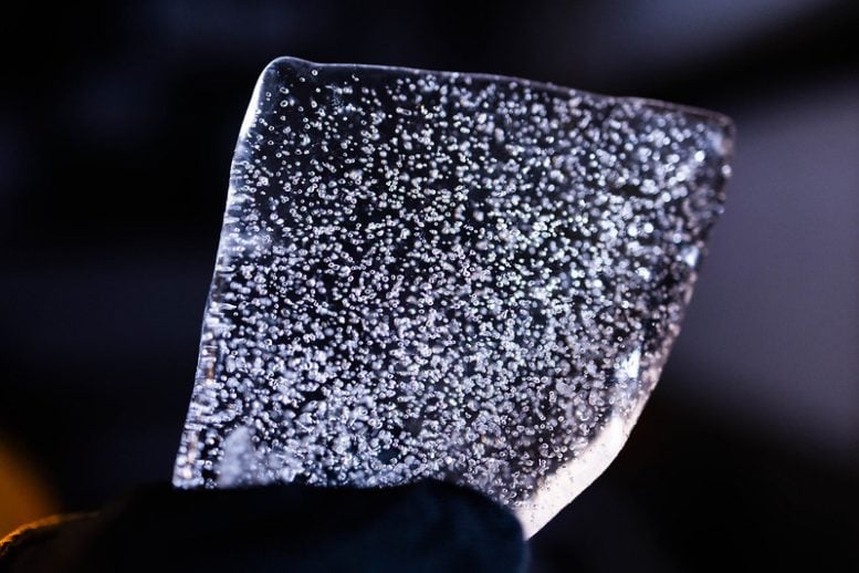 A piece of an Antarctic ice core