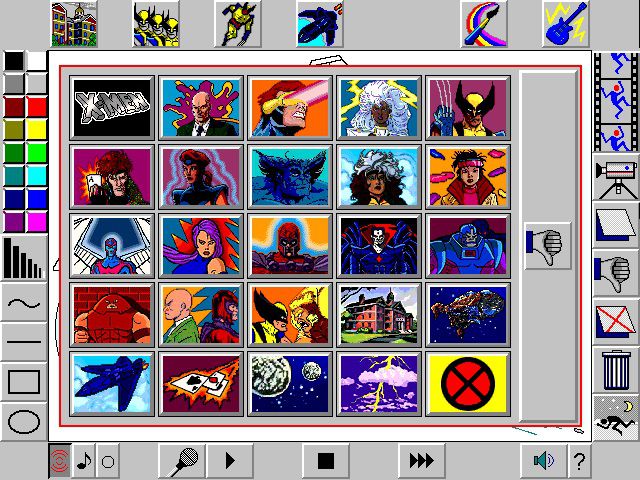 X-Men Cartoon Maker consisting of a series of X-Men cartoon tiles