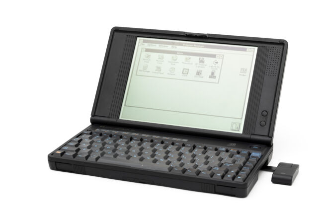 HP's OmniBook 300 came with 2 MB of memory and weighed 2.9 lbs.