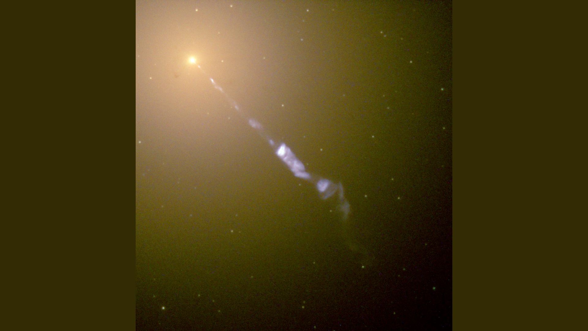     Photo of a jet from the core of a galaxy. 