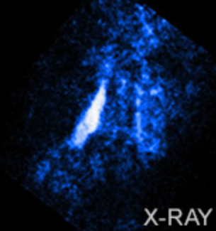 A close-up of X-rays depicting the vent seen in the Chandra data.