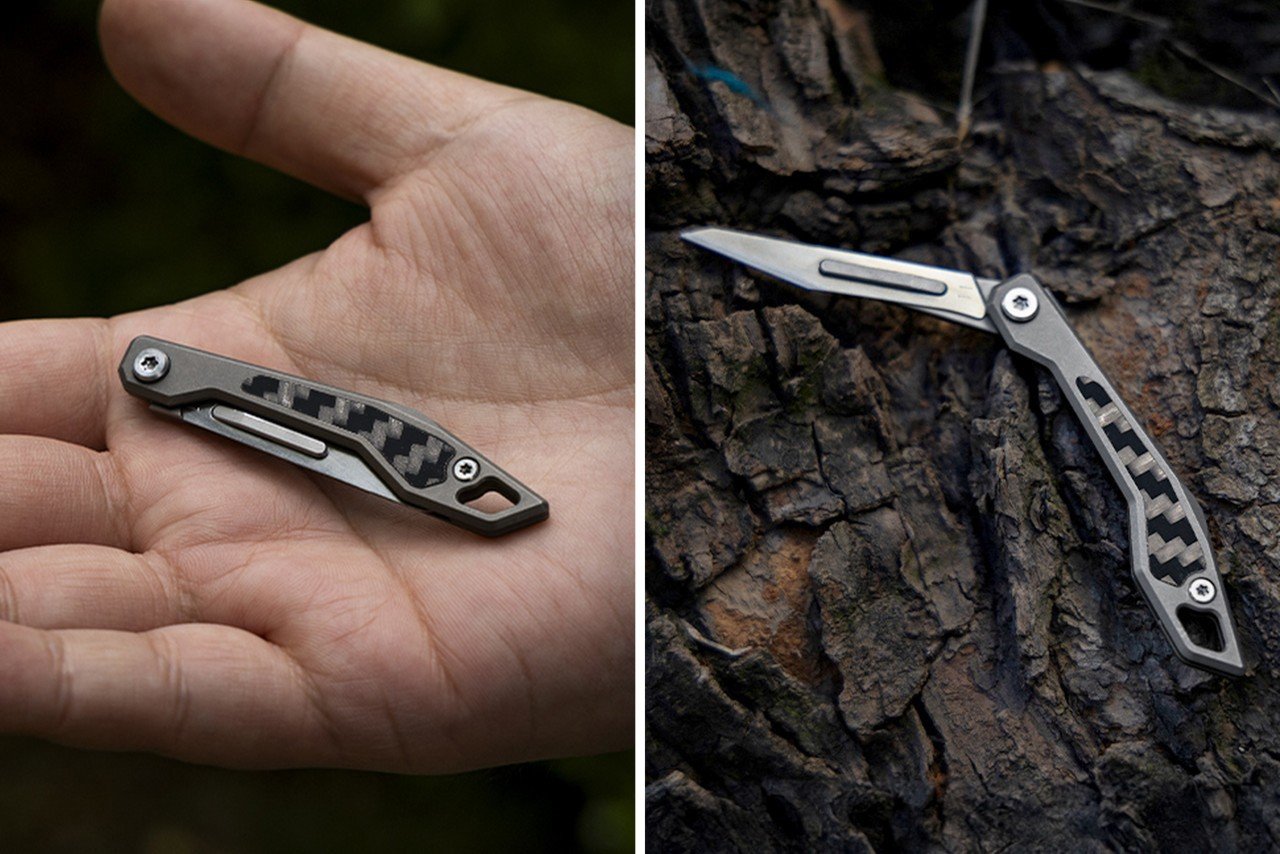 Read more about the article Small But Powerful Titanium + Carbon Fiber Pocket Knife Is Smaller And Lighter Than Your Home Key – Yanko Design