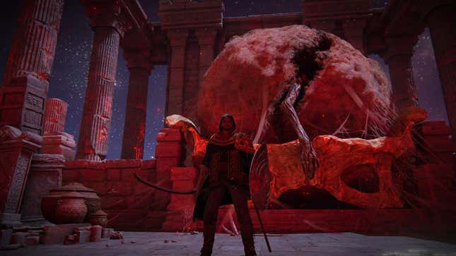 A protagonist from Elden Ring stands in front of the Cocoon, which serves as the gateway to the Shadowland.