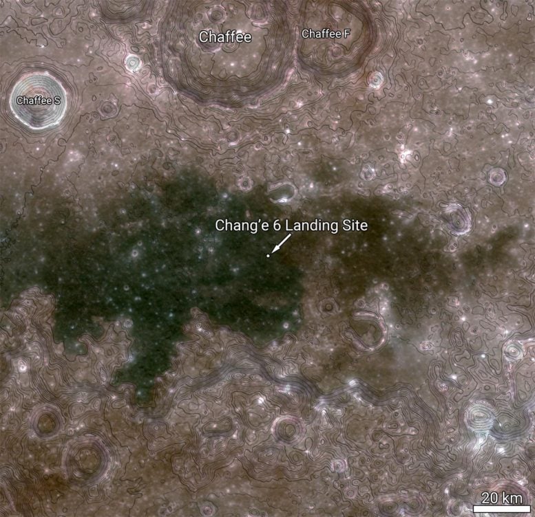 Regional context of the Chang'e 6 landing site