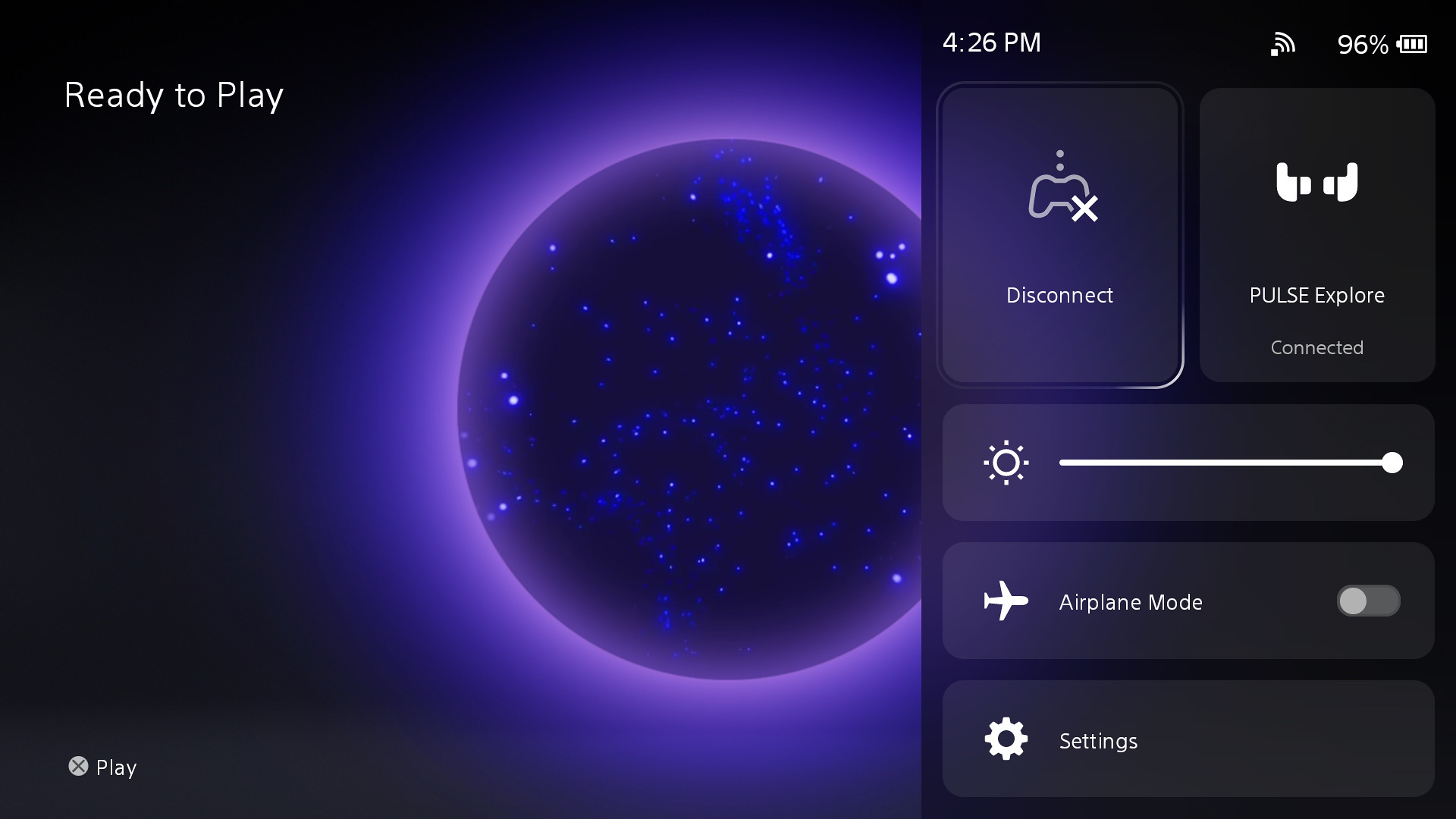 A screenshot of the PS Portal UI showing the remaining battery level in percentage