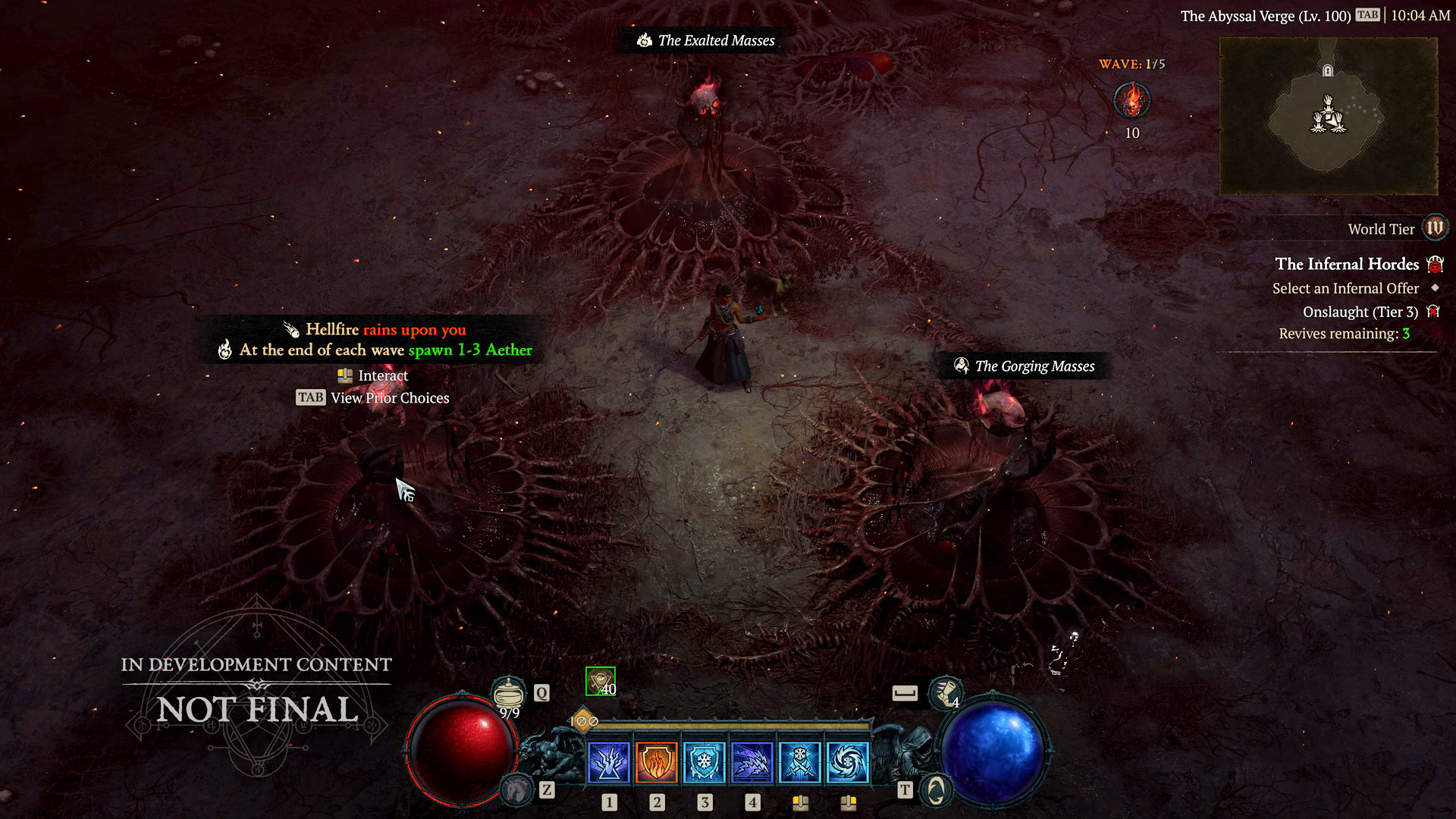 Diablo 4 Season 5 PTR - The new Infernal Horde mode, with modifiers at the end of each wave.