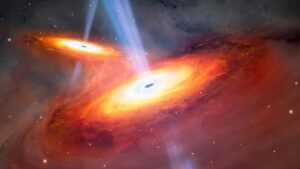 Read more about the article Astronomers discover first ever pair of merging quasars in Cosmic Dawn