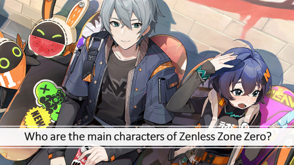 Zenless Zone Zero protagonists Belle and Wise in a custom image by ONE Esports for an article "Who are the main characters of Zenless Zone Zero?"