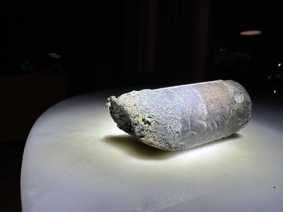 This cylindrical object, several inches in size, fell through the roof of Alejandro Otero's home in Florida in March.