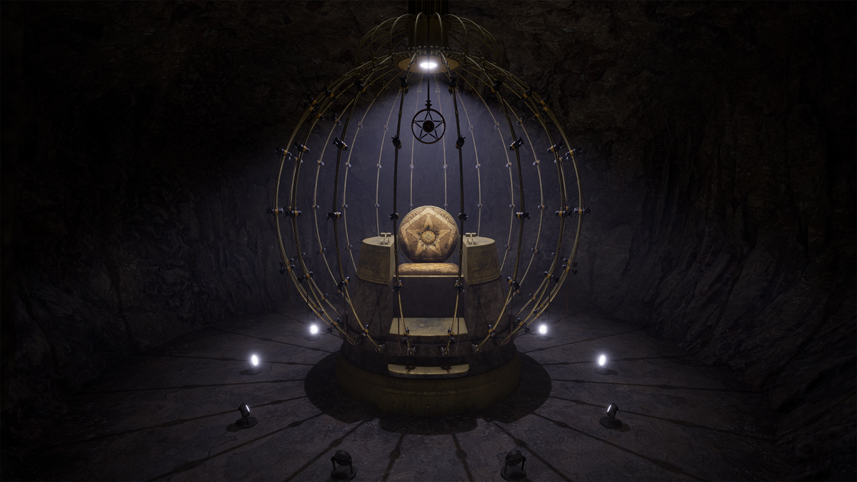 Gen's throne room in Riven (2024). 