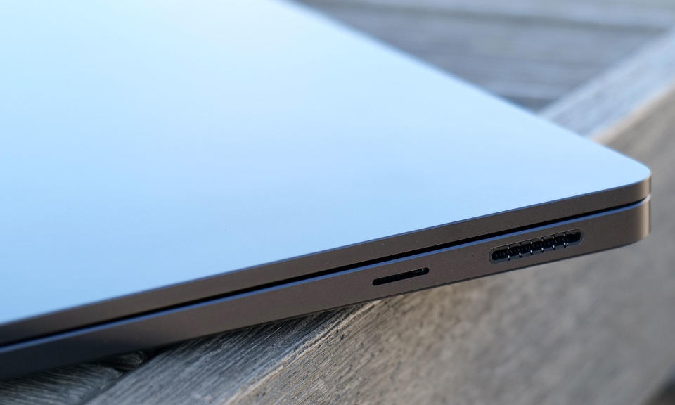 The right side of the Surface Laptop 7 includes Microsoft's magnetic Surface Connect port and a microSD card reader. 