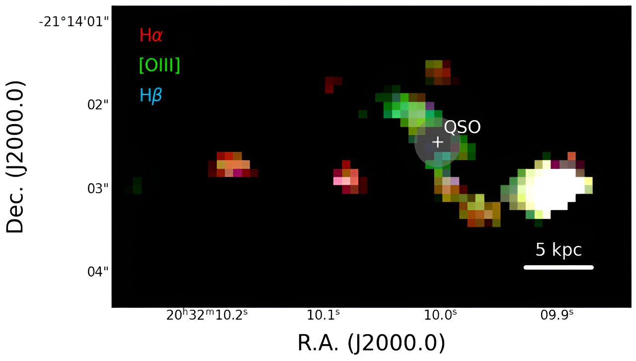 Read more about the article Webb captured a stunning merger of quasars and galaxies in the distant universe