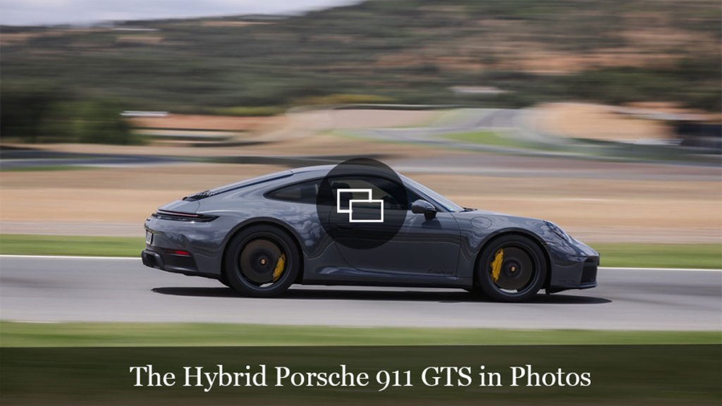 Driving the hybrid Porsche 911 Carrera GTS on the track.