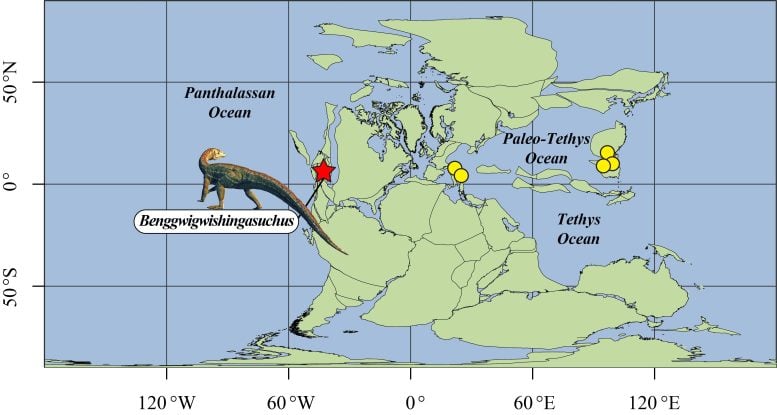 Map of the Middle Triassic Ocean