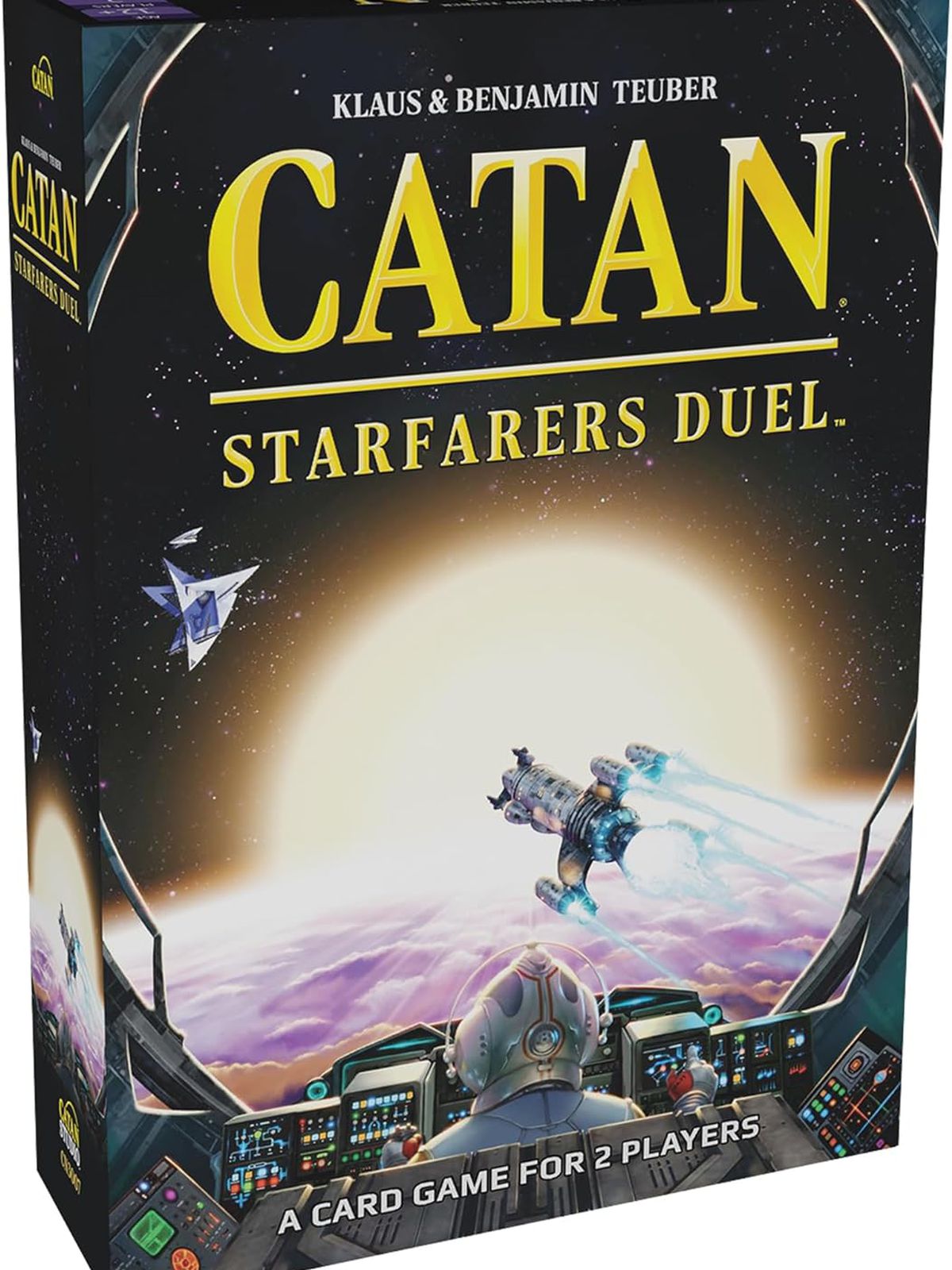 The Catan Starfarers Duel card game box