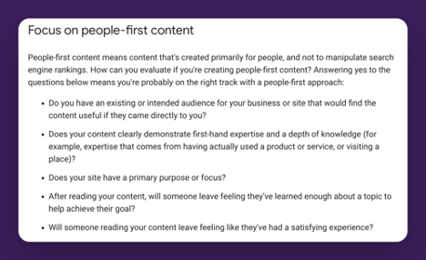 Focus on people content first