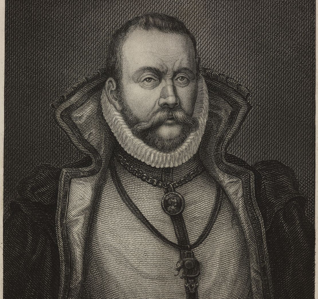 A portrait of Tycho Brahe shows the brass prosthesis the astronomer wore after losing much of his nose in a duel.