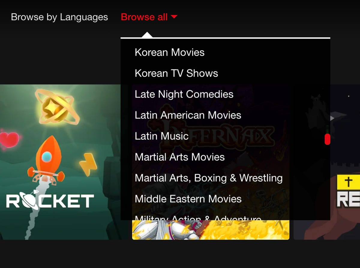 screenshot of the Better Browse for Netflix Chrome add-on on the Netflix site