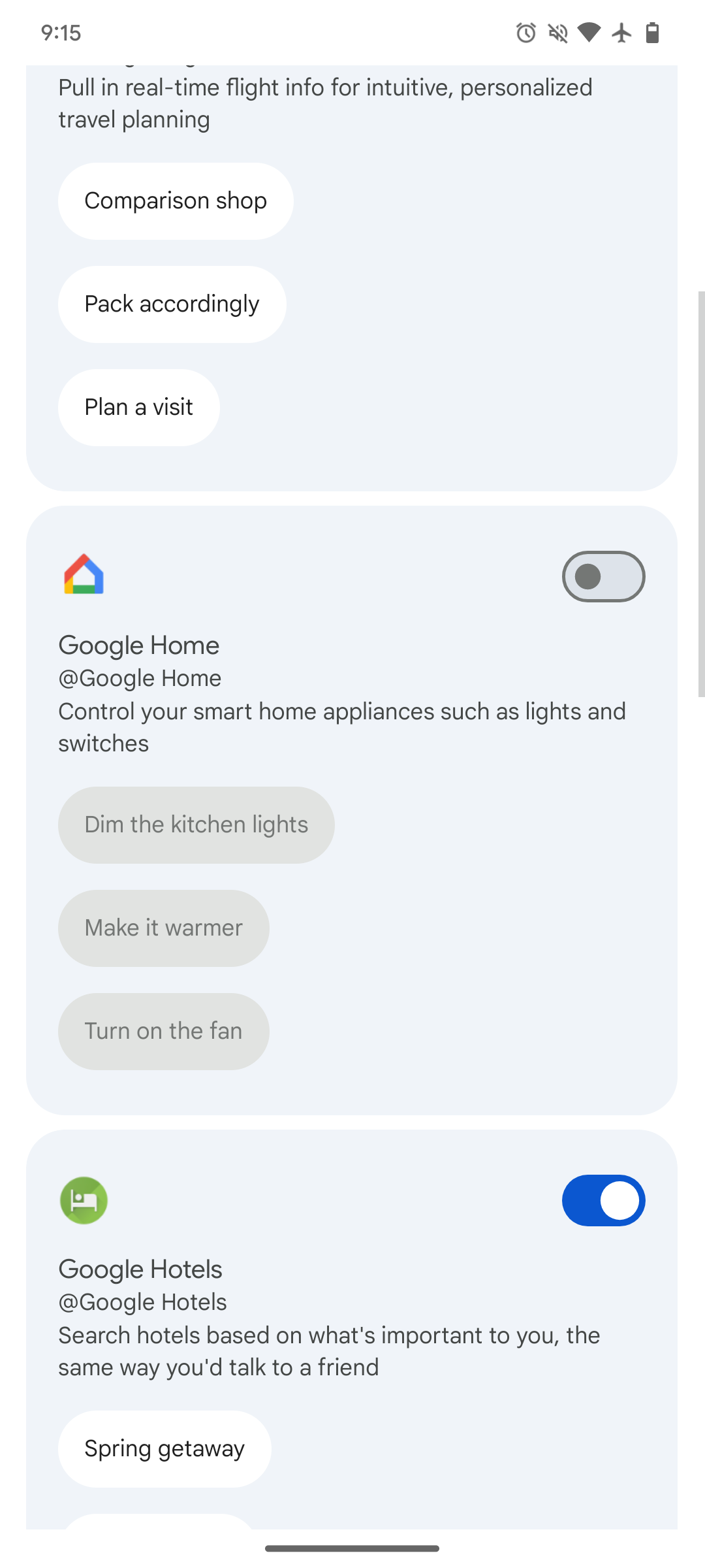 Google Gemini extensions have expired to enable Google Home