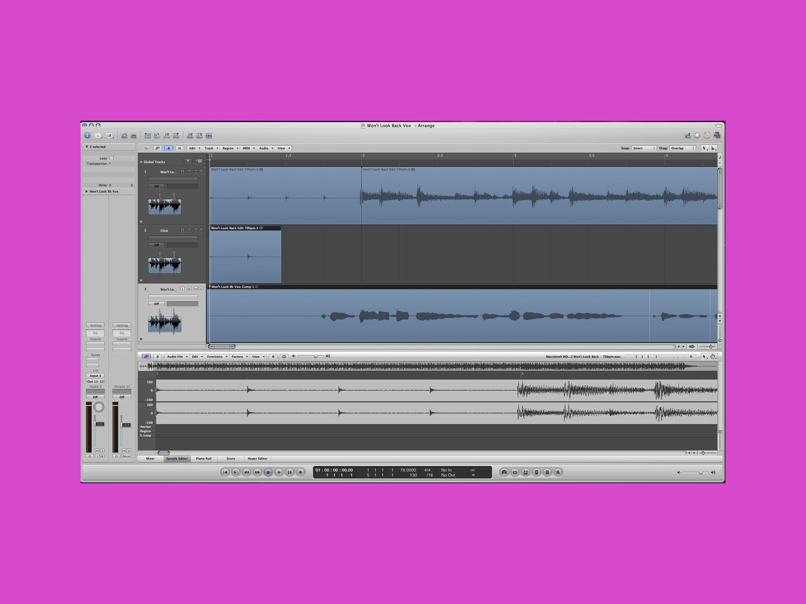 Screenshot of Digital Audio Workstation program