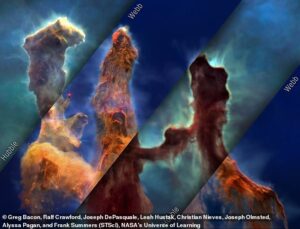 Read more about the article Tour the Pillars of Creation!  Incredible NASA video travels through plumes of interstellar gas and dust in a nebula 6,500 light-years away